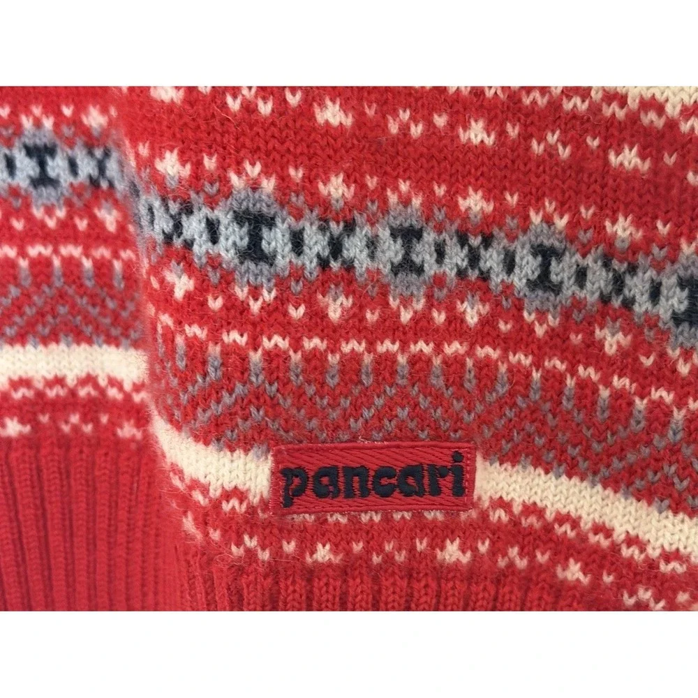 Vintage Maglificio Pancari 100% Wool Fair Isle Sweater Made In Italy